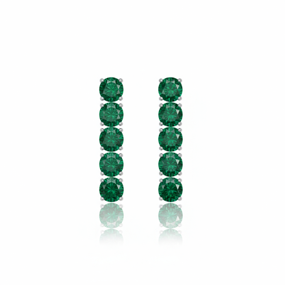 Juno Tennis Charm Earrings – Zambian Green Emerald