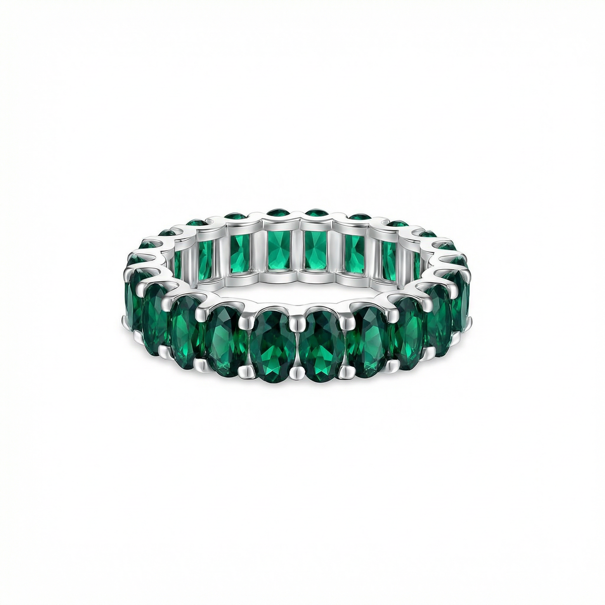 Velara Eternity Ring – Zambian Green Emerald