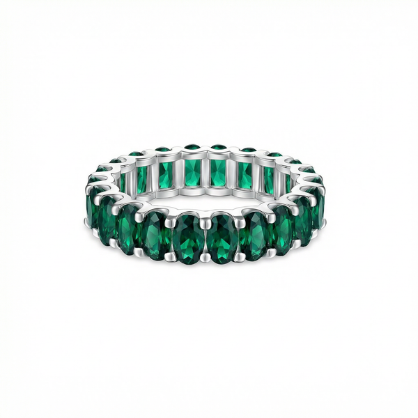 Velara Eternity Ring – Zambian Green Emerald