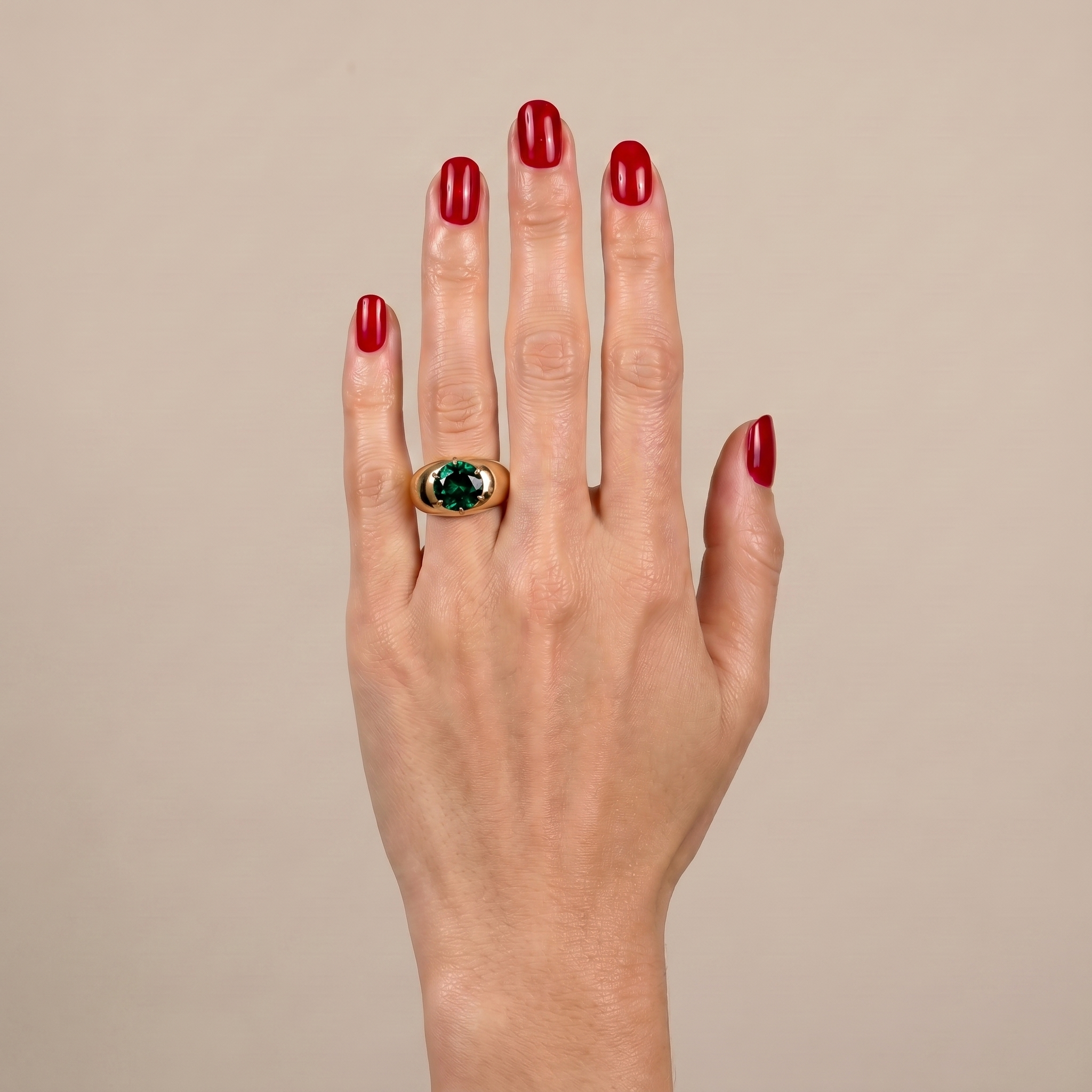 Juno Grand Dome Ring – Zambian Green Emerald