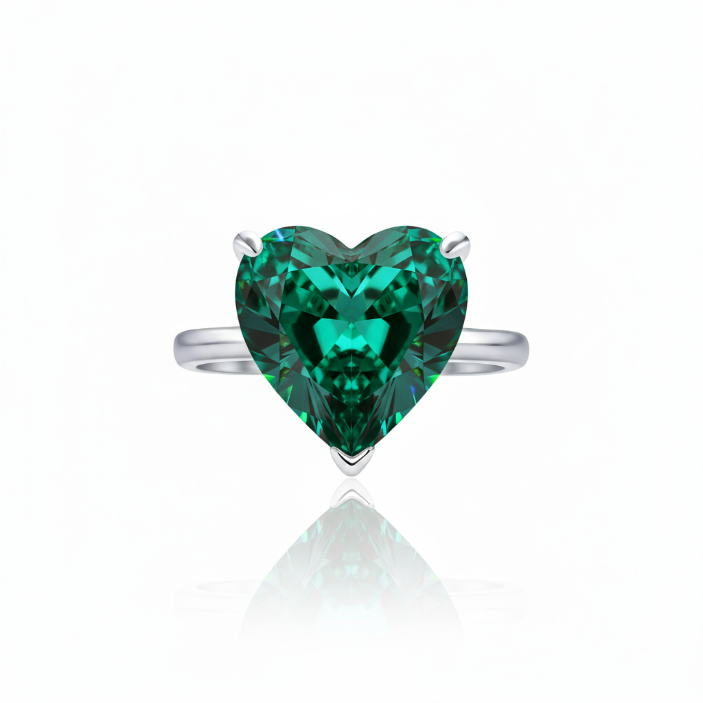Amore Bold Solitaire Ring – Zambian Green Emerald