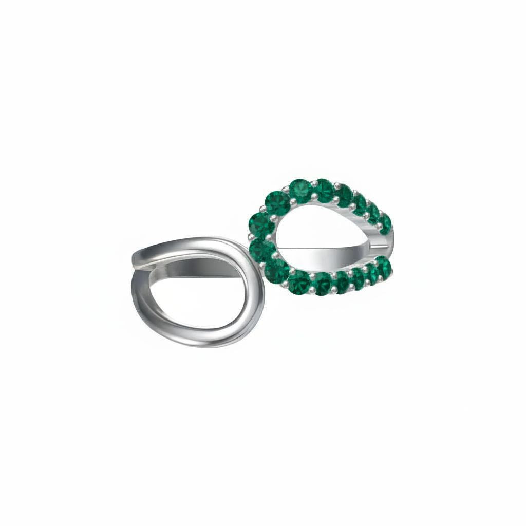 Linea Contour Ring – Zambian Green Emerald