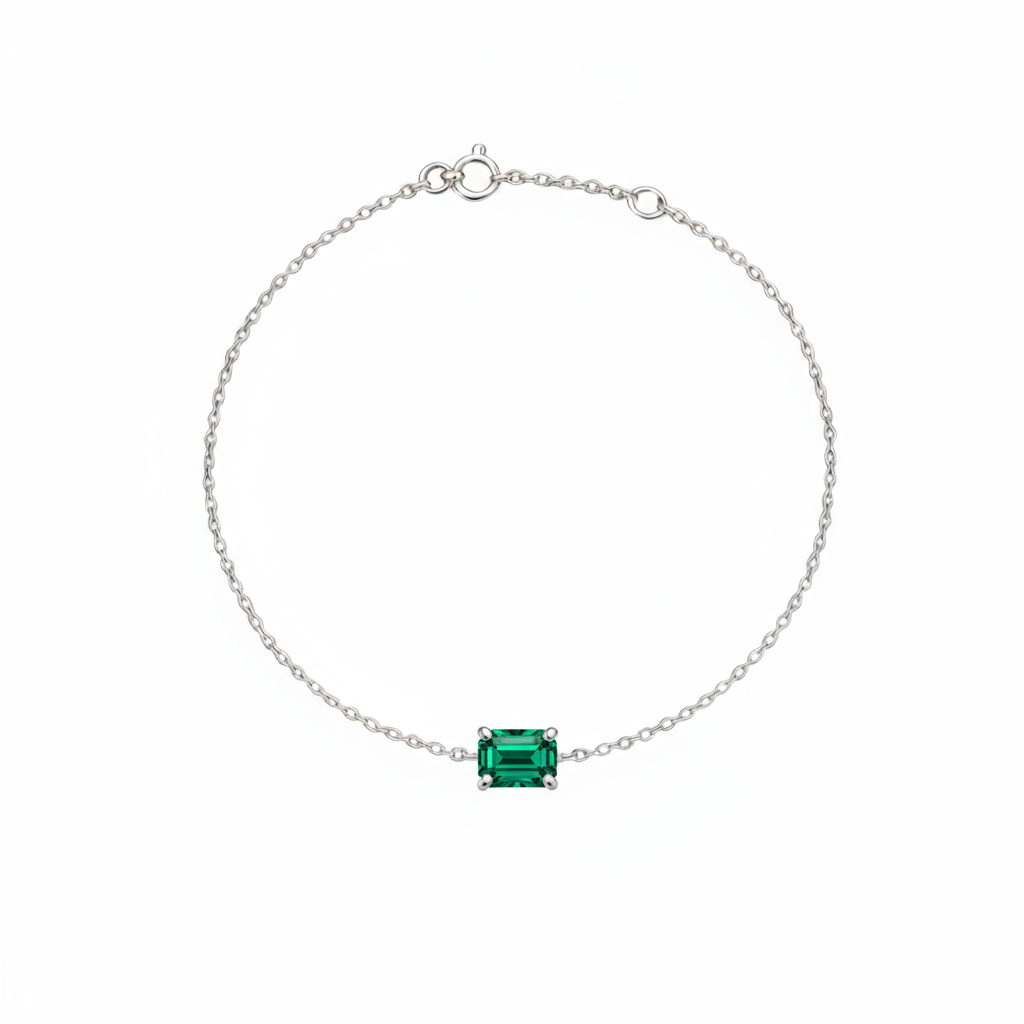 Nexus Solitaire Bracelet – Zambian Green Emerald