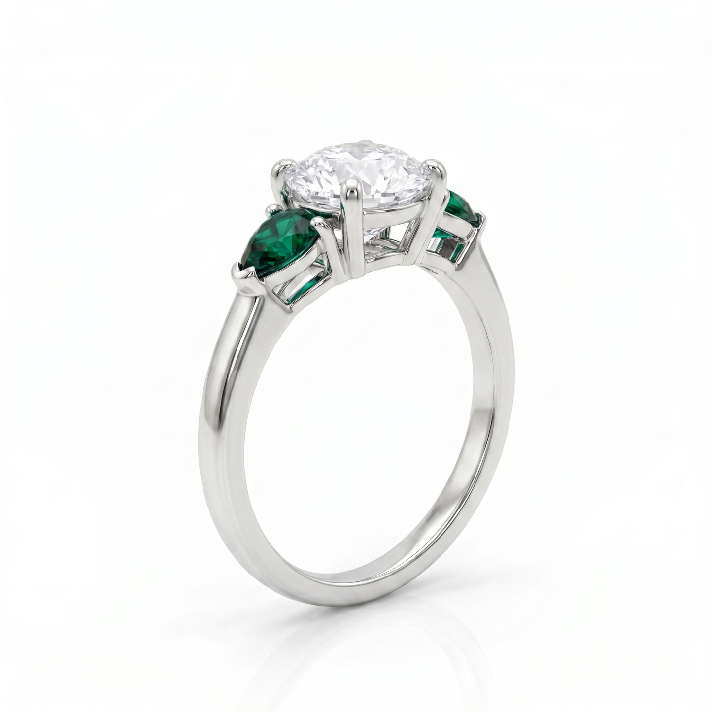 Juno Trio Ring – Zambian Green Emerald