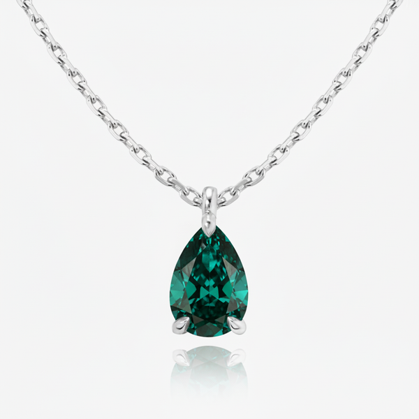 Nova Solitaire Necklace – Zambian Green Emerald