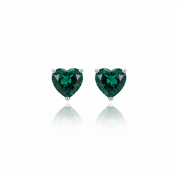 Amore Stud Earrings – Zambian Green Emerald