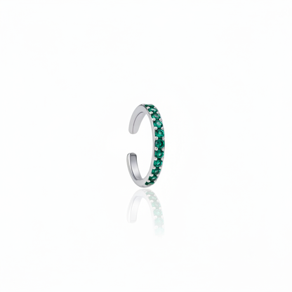 Linea Midi Ear Cuff – Zambian Green Emerald