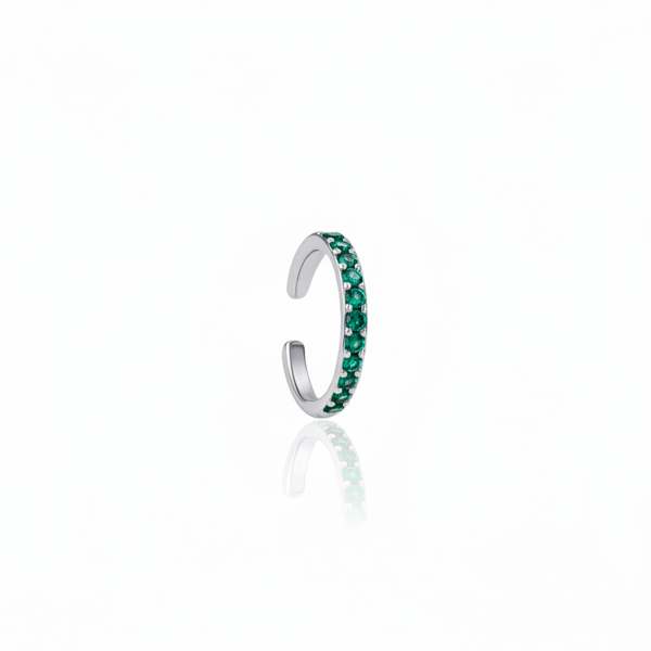 Linea Midi Ear Cuff – Zambian Green Emerald