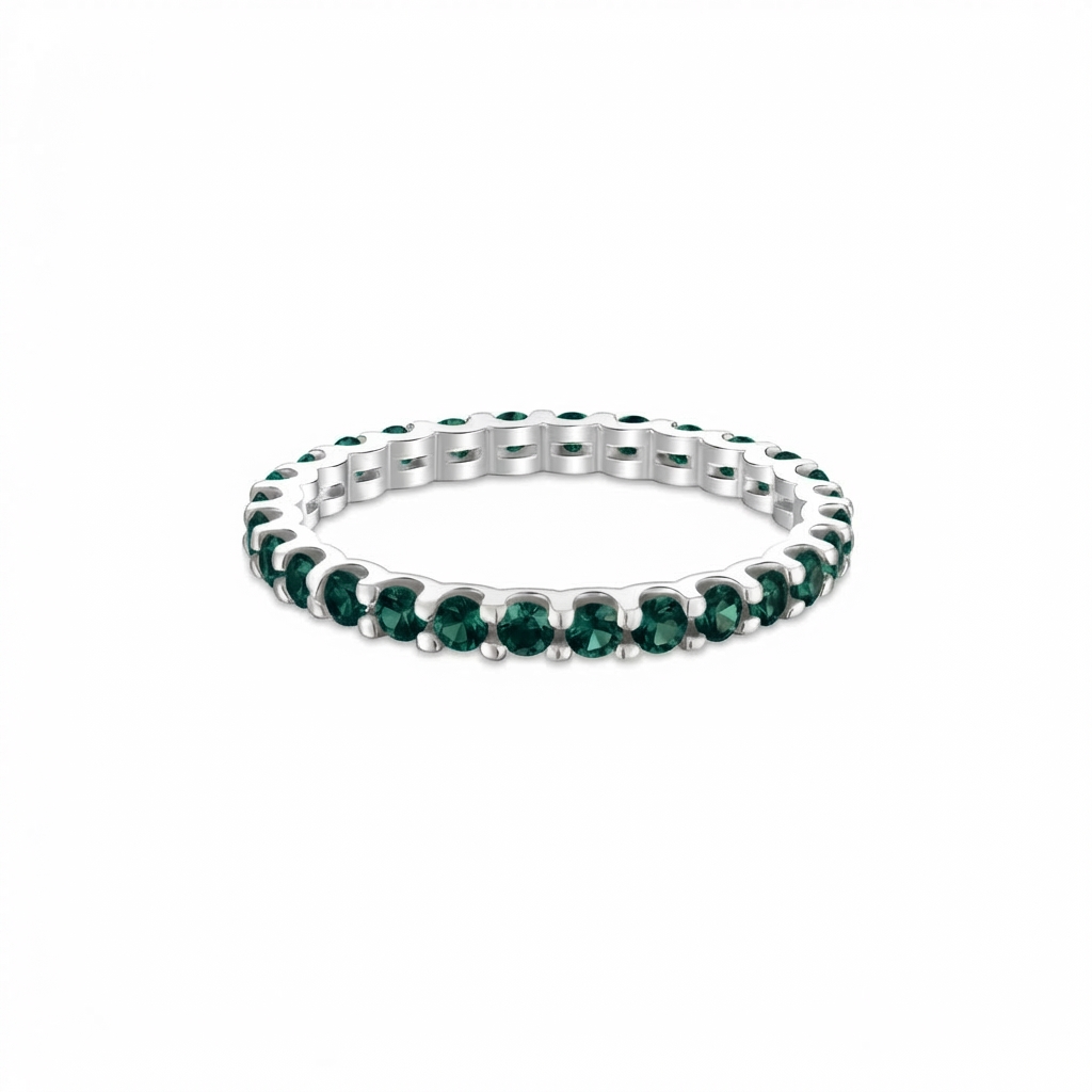 Linea Midi Ring – Zambian Green Emerald
