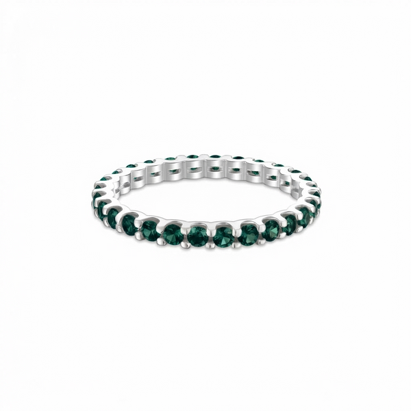 Linea Midi Ring – Zambian Green Emerald