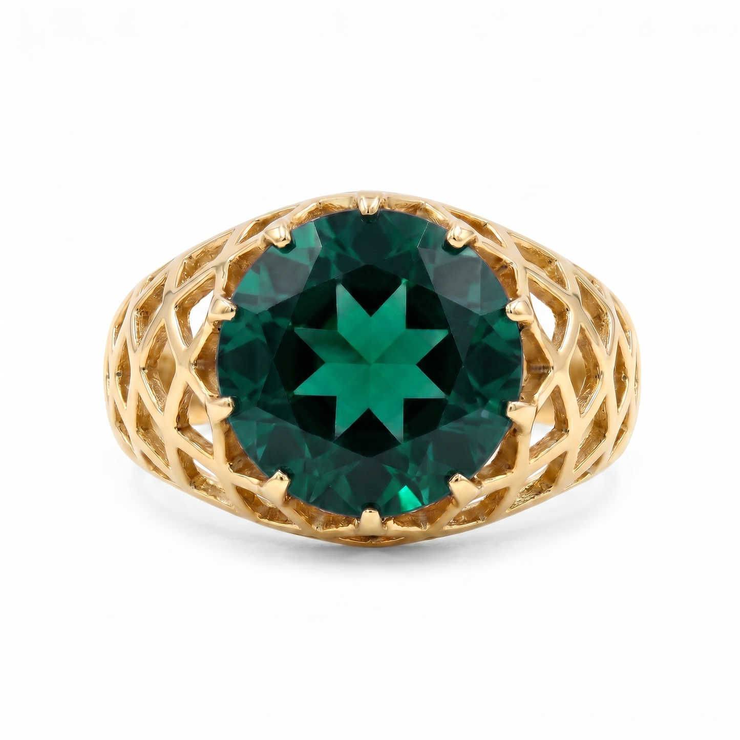 Juno Trellis Ring – Zambian Green Emerald