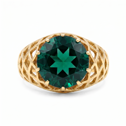 Juno Trellis Ring – Zambian Green Emerald