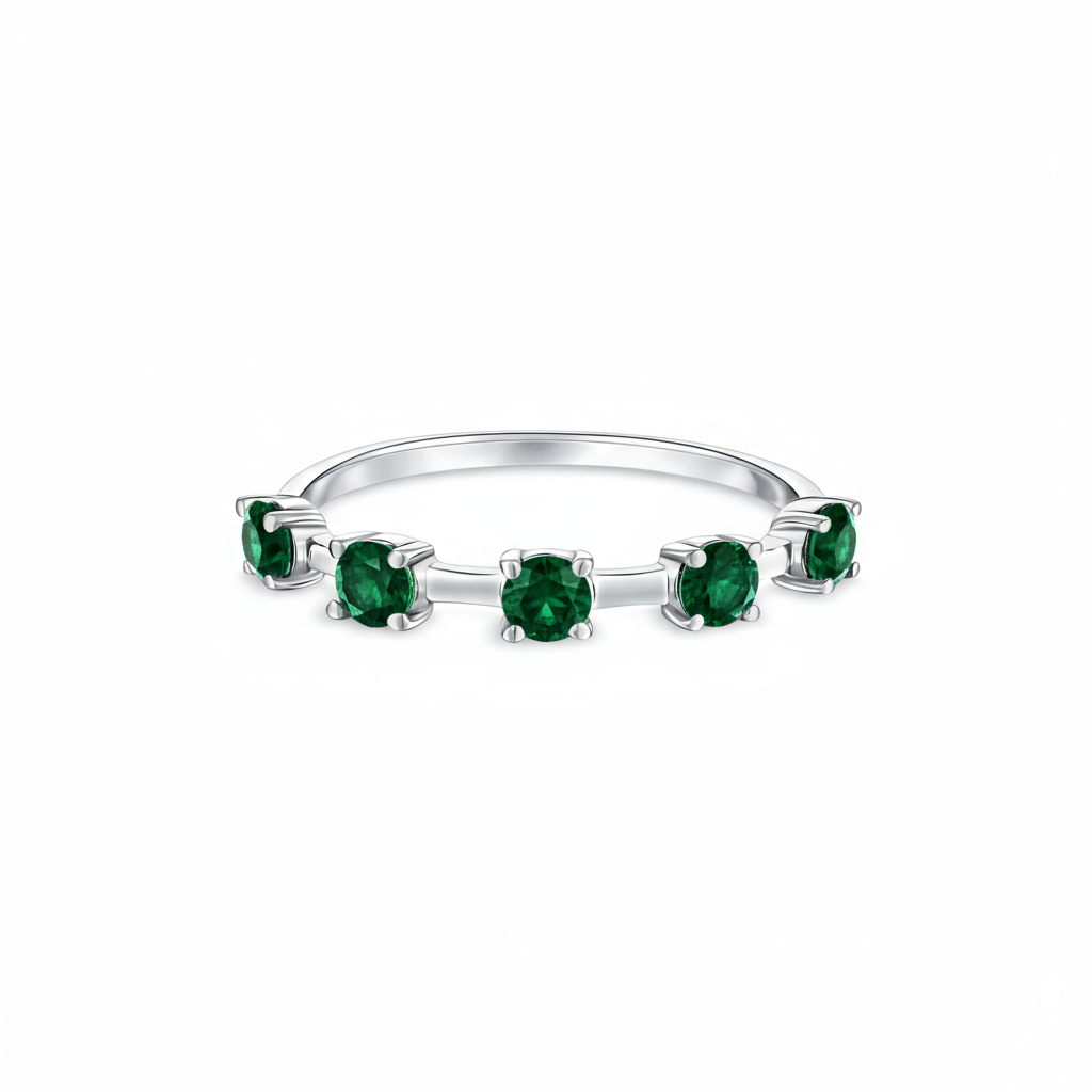 Linea Cinco Ring – Zambian Green Emerald