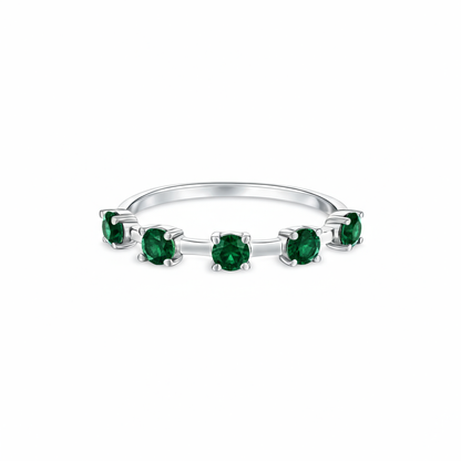 Linea Cinco Ring – Zambian Green Emerald