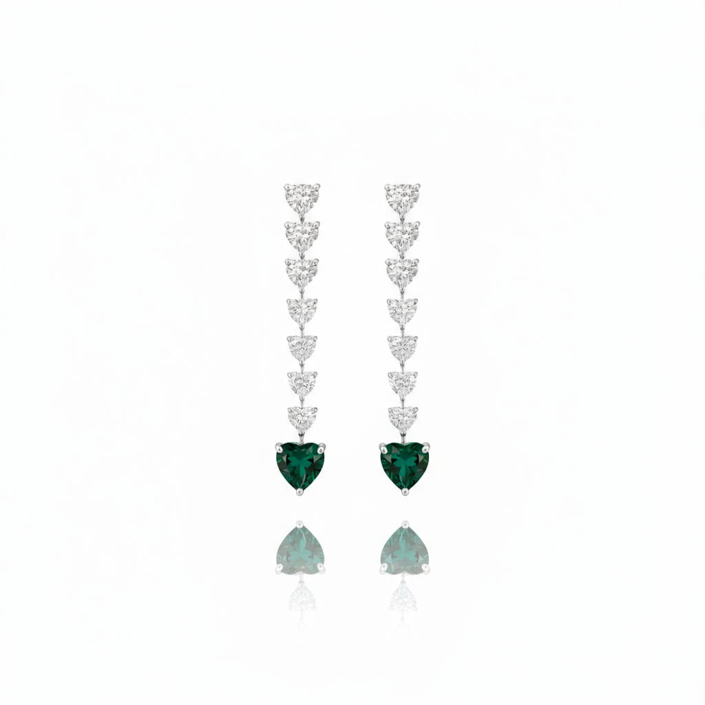 Amore Drop Earrings – Zambian Green Emerald