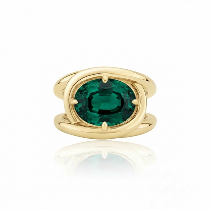 Velara Twist Ring – Zambian Green Emerald