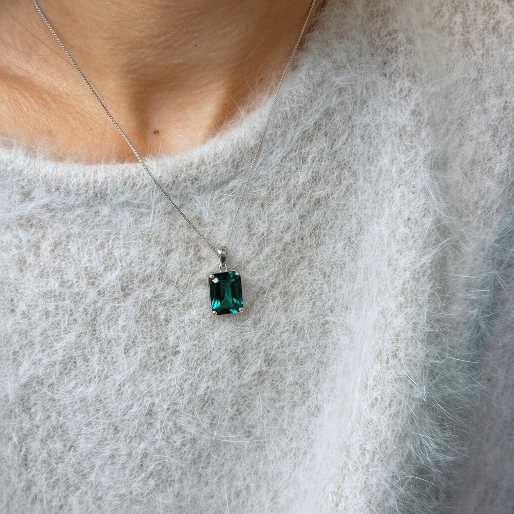 Nexus Statement Pendant – Zambian Green Emerald