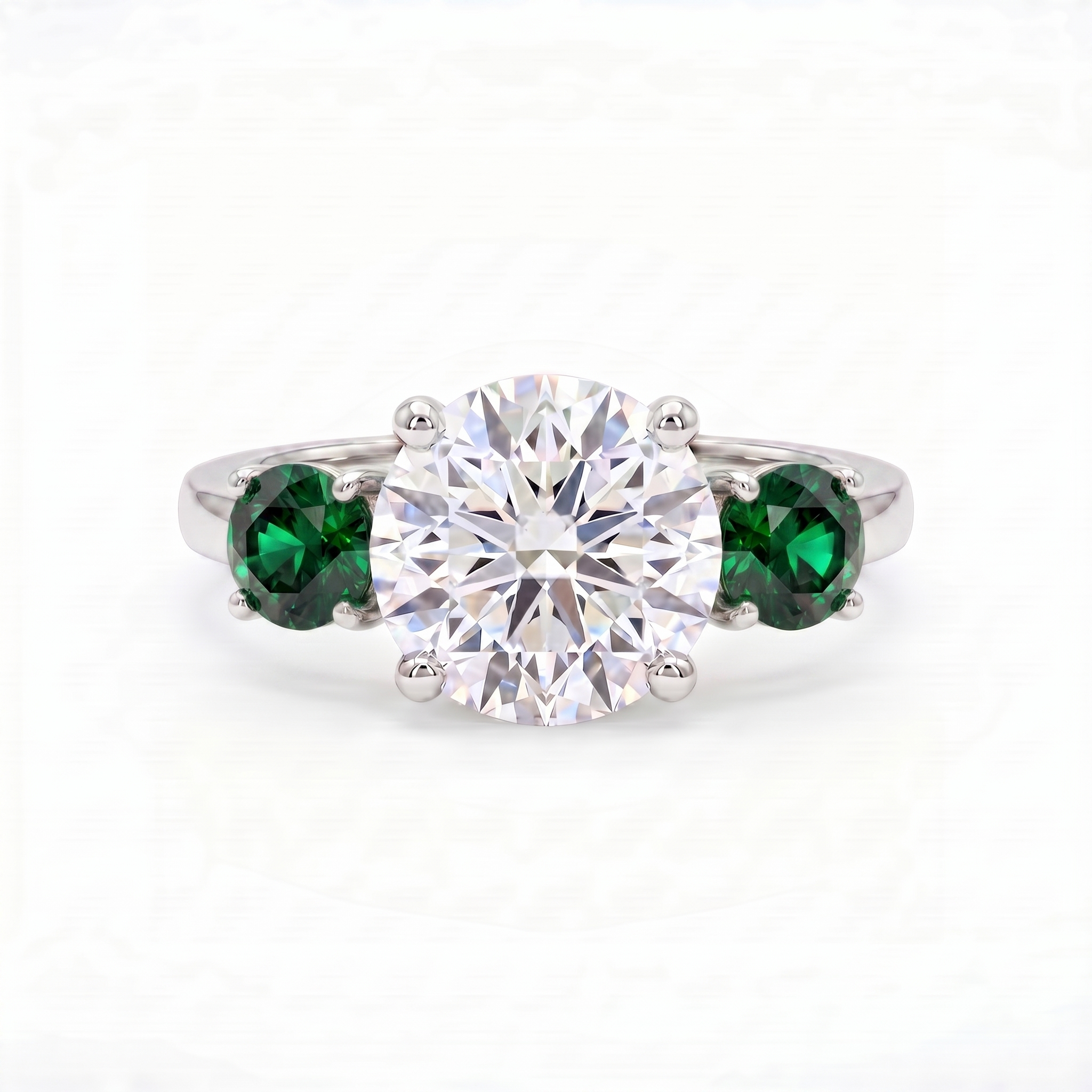 Juno Trilogy Ring – Zambian Green Emerald