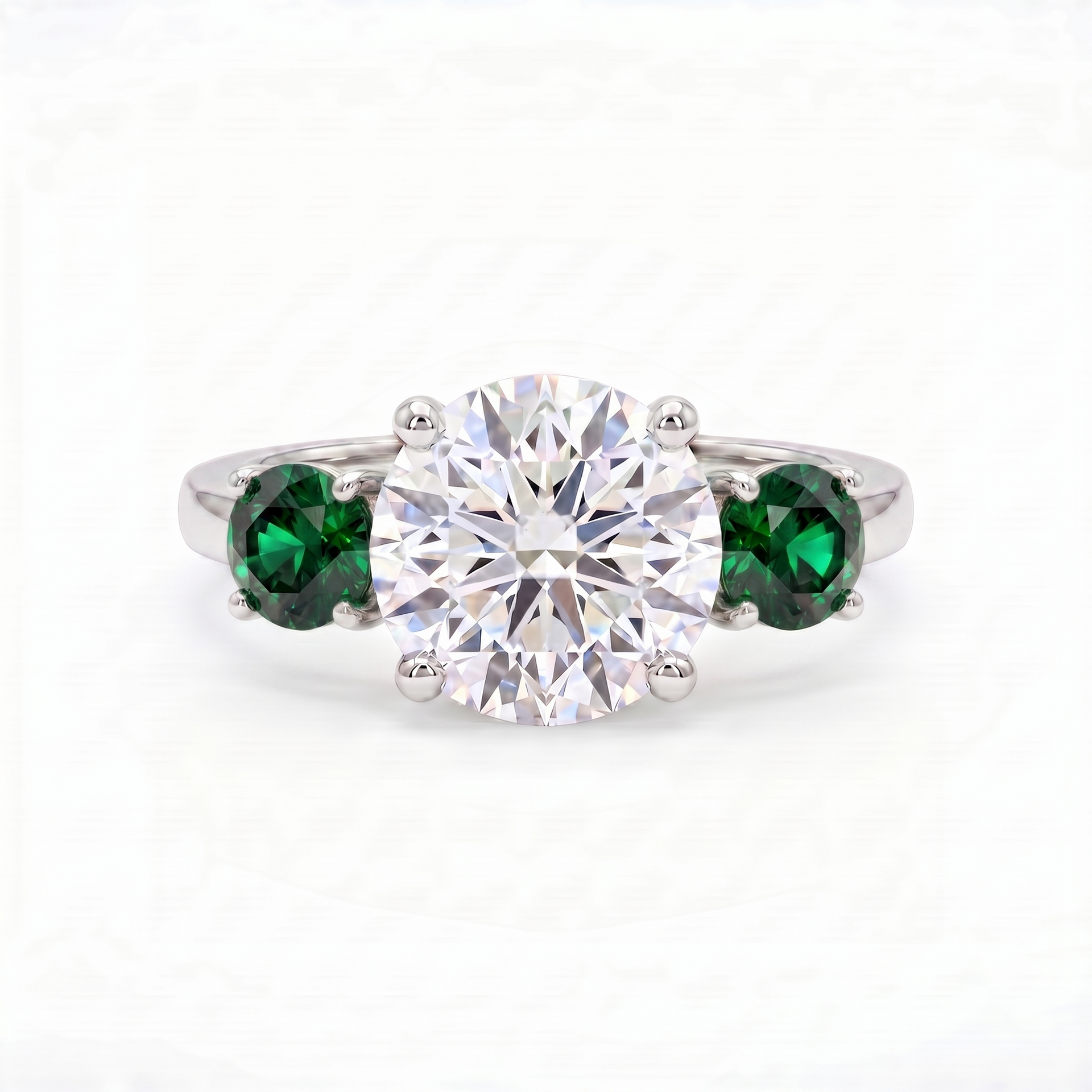 Juno Trilogy Ring – Zambian Green Emerald