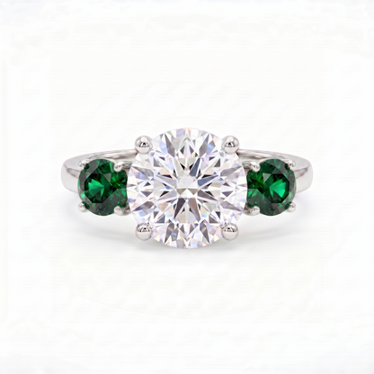 Juno Trilogy Ring – Zambian Green Emerald