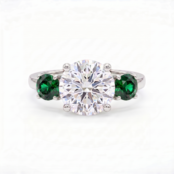 Juno Trilogy Ring – Zambian Green Emerald