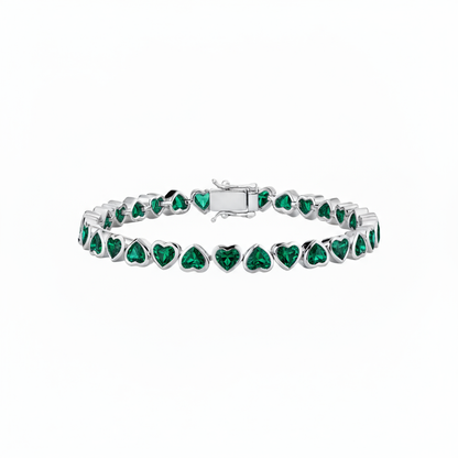 Amore Frame Tennis Bracelet – Zambian Green Emerald