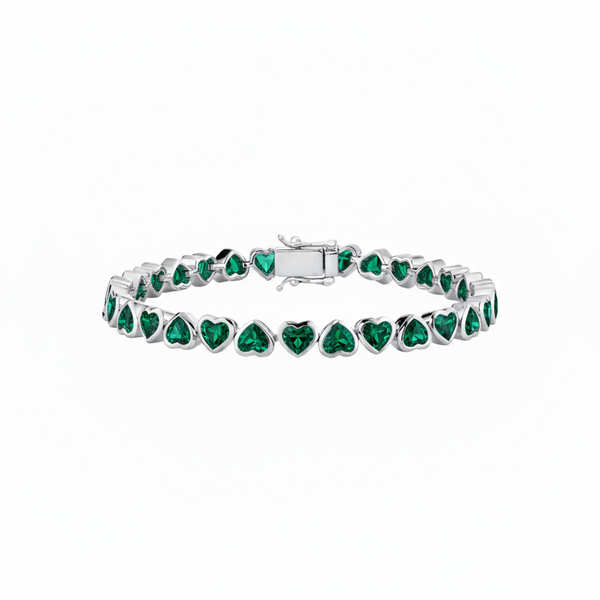 Amore Frame Tennis Bracelet – Zambian Green Emerald
