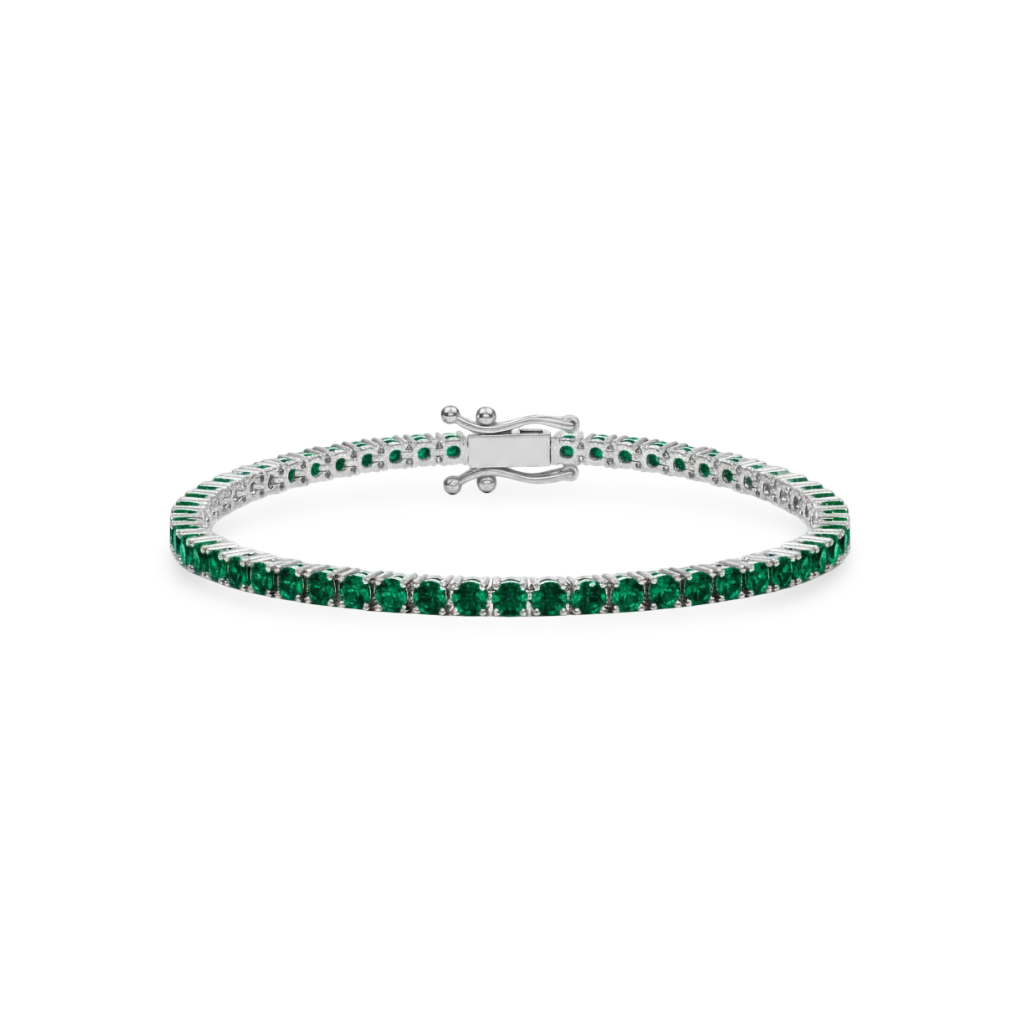 Juno Midi Tennis Bracelet – Zambian Green Emerald