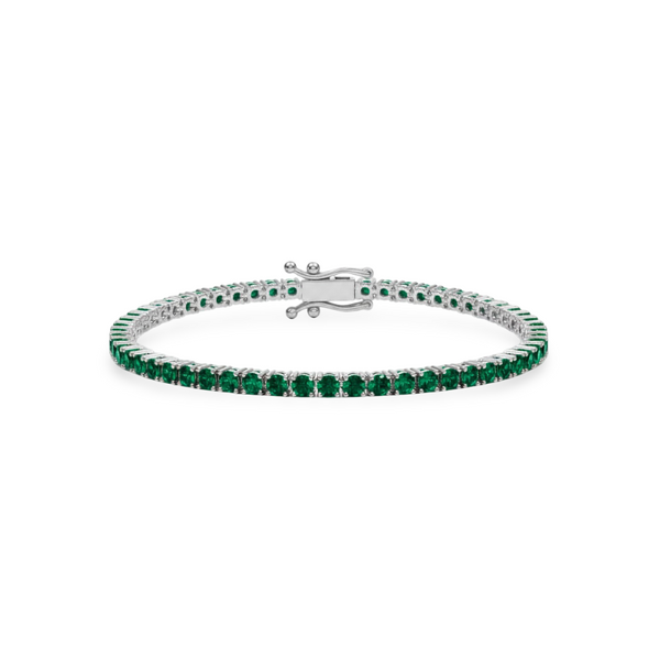 Juno Midi Tennis Bracelet – Zambian Green Emerald
