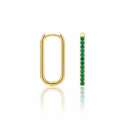 Linea Trace Earrings – Zambian Green Emerald
