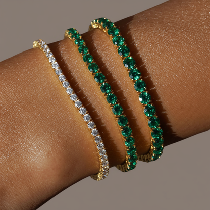 Juno Mini Tennis Bracelet – Zambian Green Emerald
