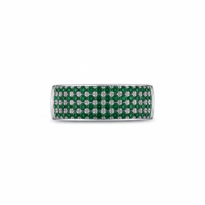 Linea Bold Band Ring – Zambian Green Emerald
