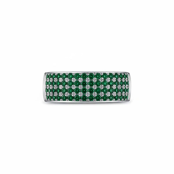 Linea Bold Band Ring – Zambian Green Emerald