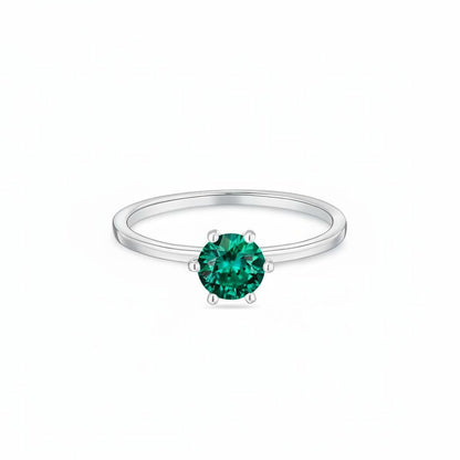 Juno Solitaire Ring – Zambian Green Emerald