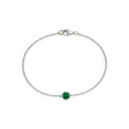Forma Solitaire Bracelet – Zambian Green Emerald