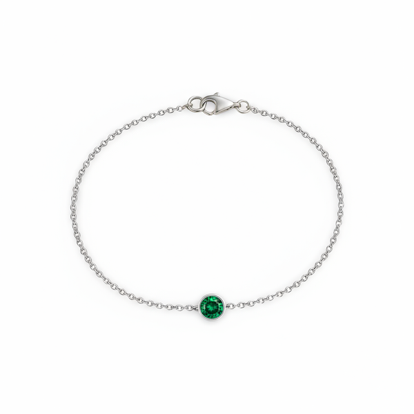 Forma Solitaire Bracelet – Zambian Green Emerald
