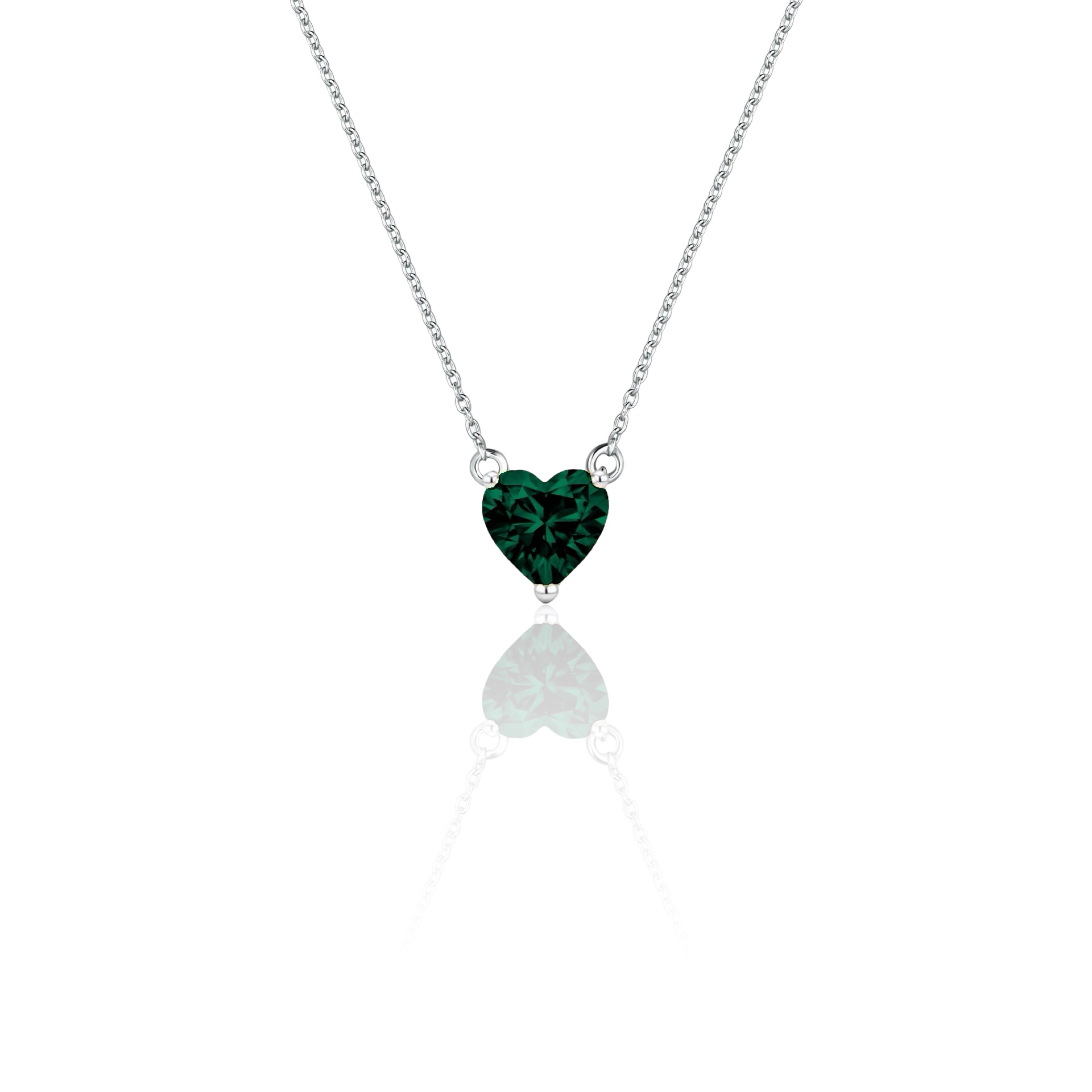 Amore Mini Solitaire Necklace – Zambian Green Emerald