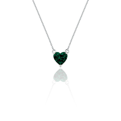 Amore Mini Solitaire Necklace – Zambian Green Emerald