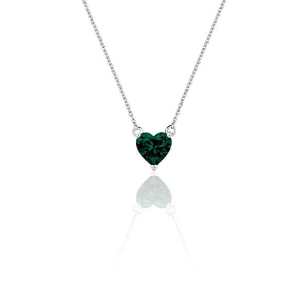 Amore Mini Solitaire Necklace – Zambian Green Emerald