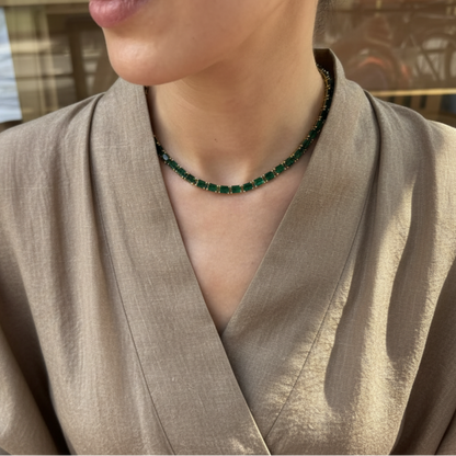 Nexus Tennis Necklace – Zambian Green Emerald