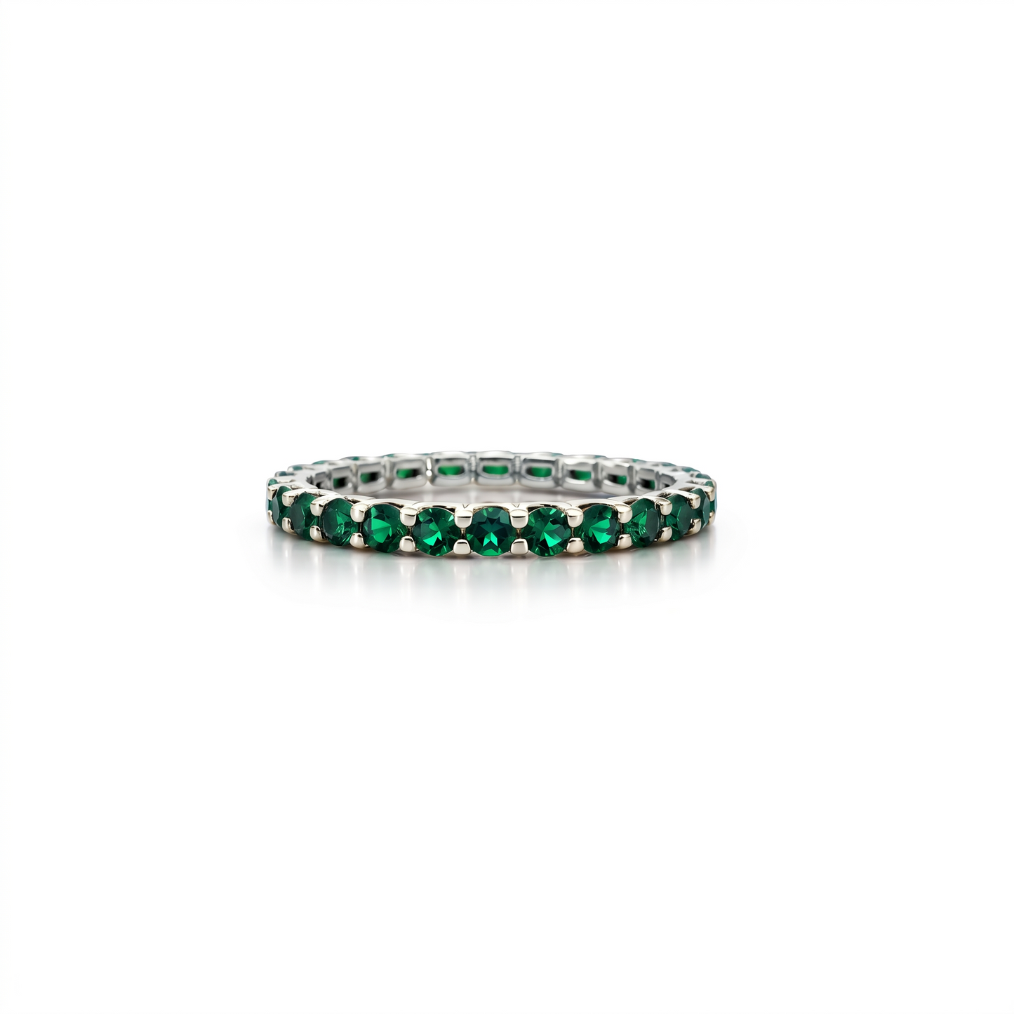 Linea Midi Ring – Zambian Green Emerald