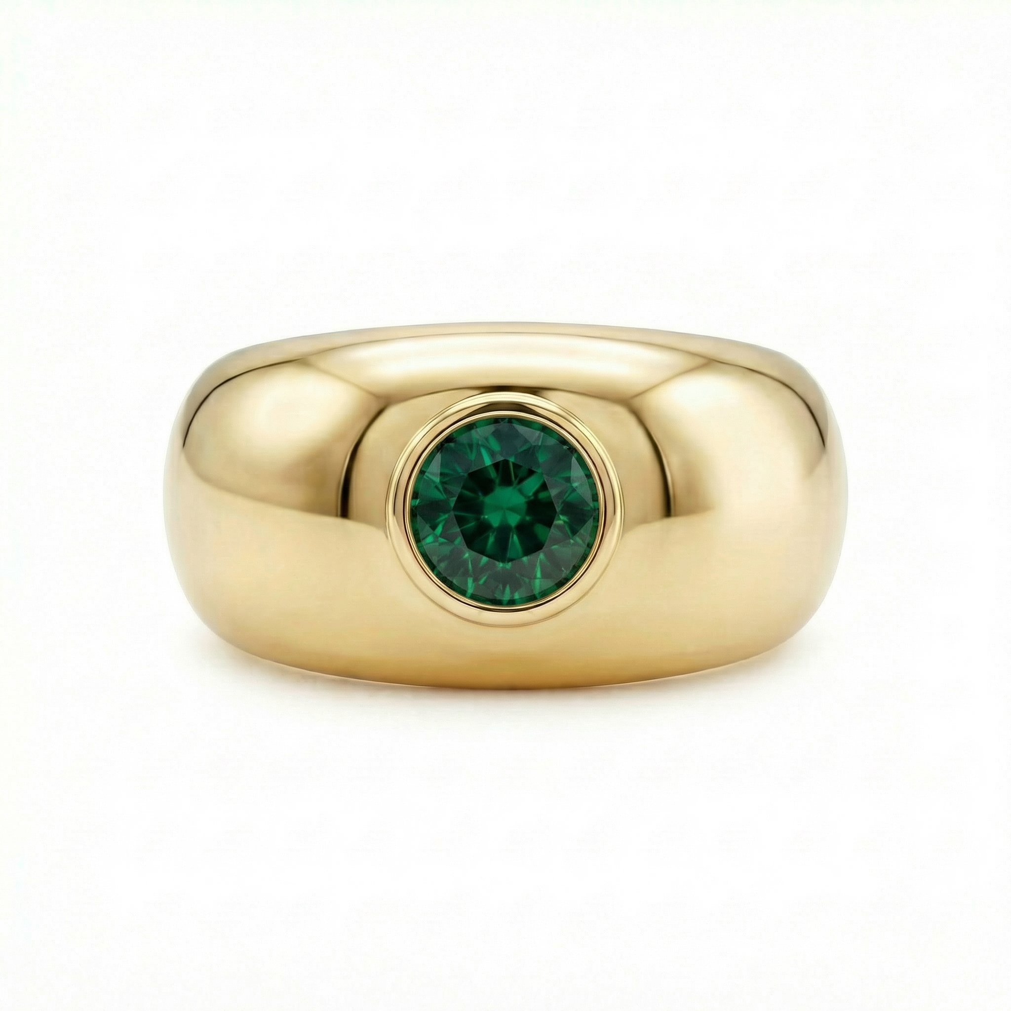 Forma Signet Ring – Zambian Green Emerald
