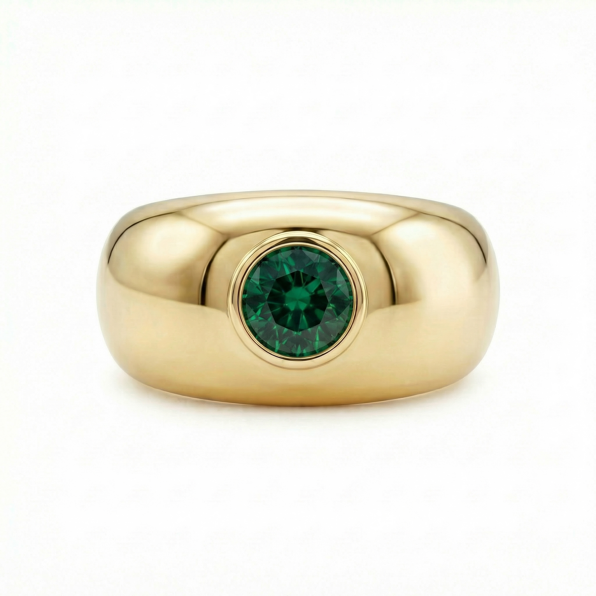Forma Signet Ring – Zambian Green Emerald