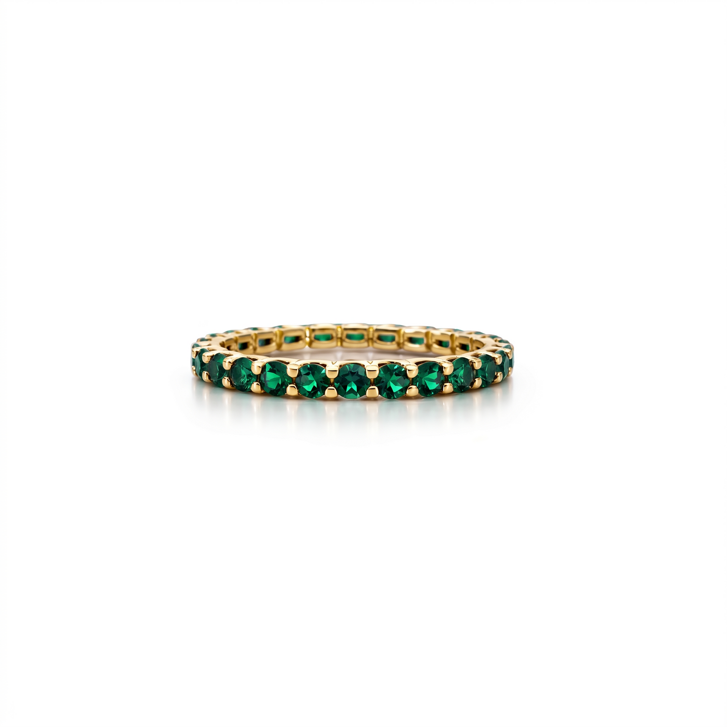 Linea Midi Ring – Zambian Green Emerald