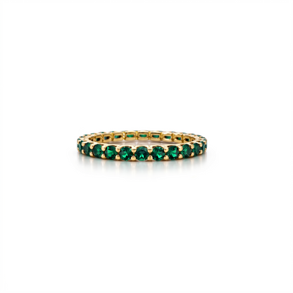 Linea Midi Ring – Zambian Green Emerald